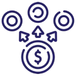 a black background with blue circles on it