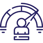 a black background with a blue and black design